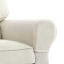 Premium Polyester Sofa Arm Cover, Scratch Resistant Protector Covers,Elastic Armrest Covers for Square/Curved/Sloping Couch Armrests, 2Pcs- Warm White