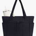 Wandering Nature Puffer Tote Bag with Cup Holder & Laptop Compartment & Trolley Sleeve for Travel, Work, Nurse, Women