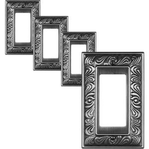 4-Pack Decorator Outlet Cover Plate, Paisley Pattern Decorative Switch Plates and Outlet Covers, Antique Silver Metal Wall Plate for Electrical Outlets, Receptacle, GFCI Outlet, Dimmer Switch