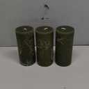 Simply Soson 3x6 inch Dark Moss Green Pillar Candles Set of 3, Rustic Texture, Unscented Green Candles, Dripless Candles, 3 inch Pillar Candles for Wedding Parties Spas Dinner Home Decoration Church (3x6 - 3 pk)