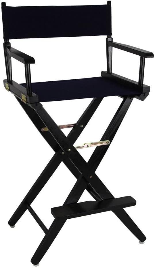 American Trails Extra-Wide Premium 30" Director's Chair Black Frame with Navy Canvas, Bar Height