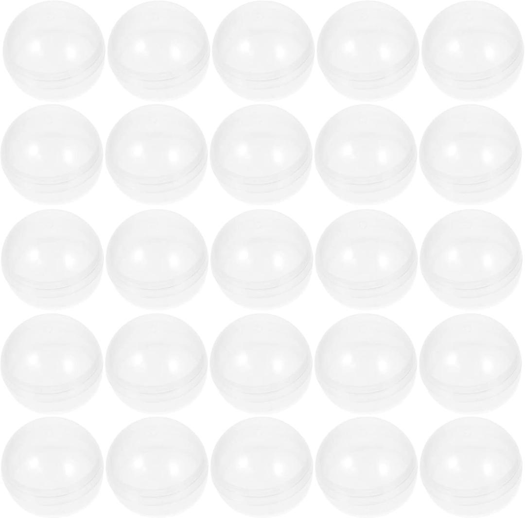 EXCEART 50pcs Transparent Shell Kids Claw Balls 1.77 inch Ball Pit Clear Empty Capsules Clear Round Prize Capsules Vending Grabber Multipurpose Plastic Toddler