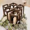 12 Pcs Wooden Lantern Centerpiece, Rustic Wedding Table Decoration, Farmhouse Decor, Candle Holder, Country Barn Gift (No Assembly Required)