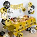 2026 Black & Gold Graduation Decorations Set - 63Pcs Graduation Grad Latex Balloons with Ribbons, Congrats Grad Caps for College & High School Party Supplies