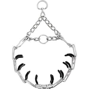 Prong Training Collar for Dogs, Adjustable Dog Pinch Collar with Quick Release Buckle, No Pull Collar for Small Medium Large Dogs, Extra Link and Caps (S(14-17" Neck, 2.25mm), Silver)