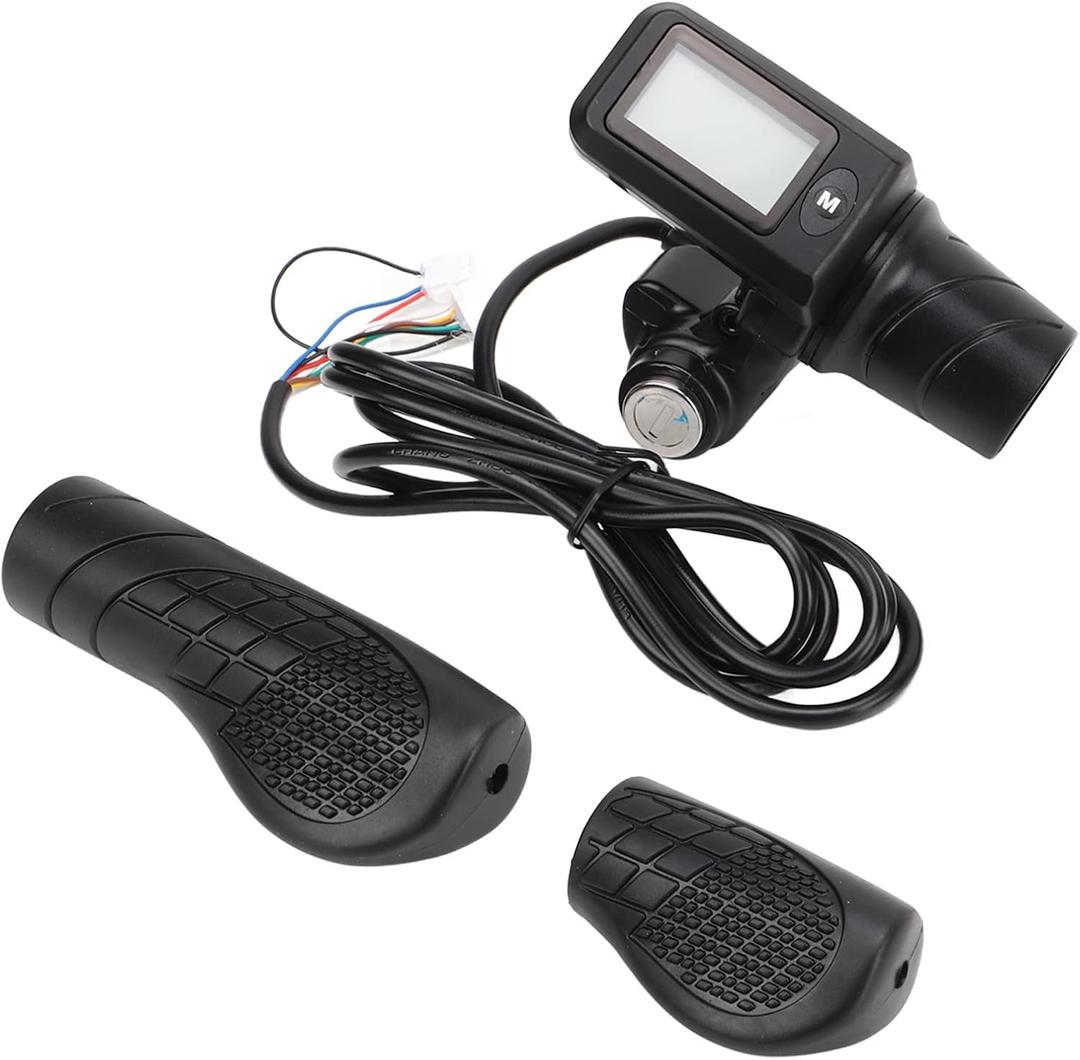 Electric Throttle Grip Set, 805 LCD Display, Electric Scooter Half Throttle Grip with LCD Panel for 22.5mm Handlebars