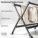 53-93 Inches Heavy Duty Outdoor Clothes Drying Rack, Aluminum Alloy & Carbon Steel Laundry Rack, 38 Windproof Hanging Holes & 4 Telescopic Hanging Rods, Large