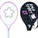 AMA SPORT Kids Tennis Racket for Junior Toddlers Starter Kit 17-25" Tennis Racquet for Girls and Boys with 420D Nylon Shoulder Strap Bag, 21 Inch