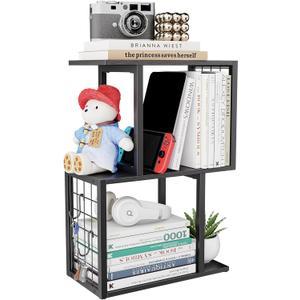 Bookshelf Desk Organizer3-Tier Shelf for Top of Desk Workspace Organizers for Office Accessories, Black