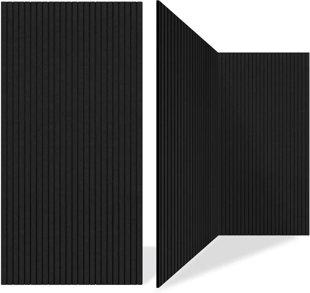 10 Pack Acoustic Panels,47.2x23.6x0.4 inch Acoustical Wall Panels,Large Soundproof Panels,Self-Adhesive Sound proof panels for walls,Acoustic Treatment for Recording Studio&Office Vertical,Black