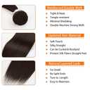 Straight Hair Bundles 1 Pack Protein Fiber Synthetic Hair Weave for Women Straight Bundles Silky Soft, No-Tangle, Natural Look Extensions (4#, 22 Inch)