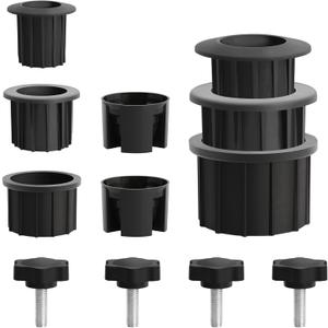 abrwyy 12 Pcs Umbrella Base Stand Replacement Parts, Patio Umbrella Base Stand Hole Ring Plug Cover, Umbrella Base Stand Hole Ring, Black Umbrella Stand Base Screw for Outdoor Patio Table Backyard