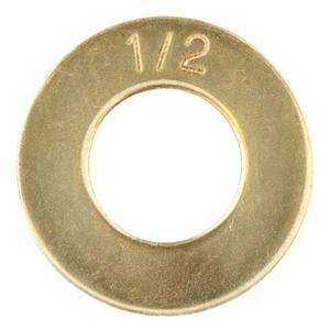 1/2" (100 Pack) Grade 8 SAE Washer, Thru-Hardened, Yellow Zinc by Makers Bolt