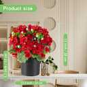 14'' Fake Plants Artificial Geraniums Flowers in Pot for Home Garden Indoor Outdoor Christmas Spring Summer Decorations (Red)