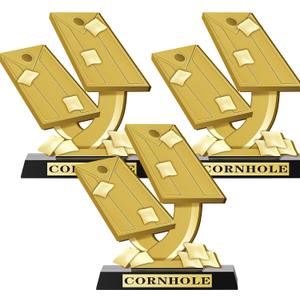 Sieral 3 Pieces 5.5 Inch Cornhole Trophy Cornhole Tournament Award Cornhole Winner Award Prize Gift for Tournaments, School Match Sports Competition Teams