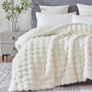 Serenhom 50x60 Inches Ultra-Soft Fuzzy Faux Fur Plush Throw Blanket - Thick, Warm Sherpa for Couch, Sofa, Bedroom, Camping - Decorative Blanket for Cozy Warmth, Bubble Ivory White Serenhom 50x60 Inches Ultra-Soft Fuzzy Faux Fur Plush Throw Blanket - Thick, Warm Sherpa for Couch, Sofa, Bedroom, Camping - Decorative Blanket for Cozy Warmth, Bubble Ivory White