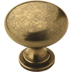 Amerock | Cabinet Knob | Burnished Brass | 1-1/4 inch (32 mm) Diameter | Edona | Drawer Knob | Cabinet Hardware (Pack of 1)