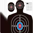 2 x Paper Shooting Targets for Range Bulk 23"35" Silhouette with Red Bullseye,Heavy Duty Shooting Targets Paper,Indoor and Outdoor Use,Suitable for Handguns,BB Guns,Airsoft,Rifles