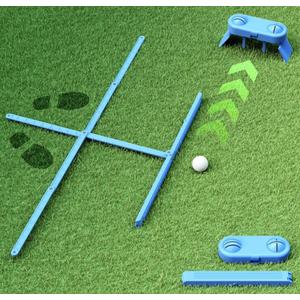 2 x Geyo Golf Alignment Sticks for Beginners, Entry-Level Foldable Golf Training Aids for Stance Correction, Aiming, Putting, Swing Practice, Suitable for Indoor & Outdoor, Use by Men and Women