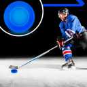 Deekin 6 Pcs Ice Hockey Puck Glow in The Dark Pucks Floor Party Pucks Bulk Street Hockey Puck for Adults Outdoor Gifts Practicing & Training (Blue)