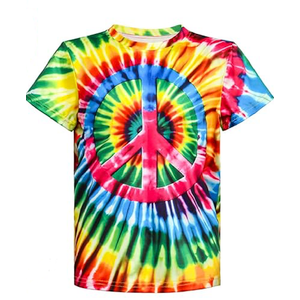 XonyiCos Boys Hippie Costume 60S 70s Colorful Tie Dye T-Shirt, Size S