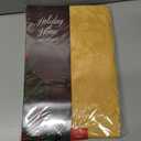 Newbridge Christmas Carol Holiday Noel Damask Fabric Tablecloth, 60 x 84 Inch Rectangle, Gold, Holly Leaf Poinsettia Weave, Wrinkle Free Soil Resistant Easy Care Table Cover