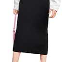 Milumia Girl's Casual High Waist Long Pencil Skirt Comfy Plain Straight Skirts, Black, Size Small