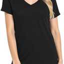 YOGINGO V Neck T Shirts for Women - Summer Fashion Trendy Outfits Clothes - Lightweight Soft Casual Women T Shirt, M, Set of 2