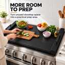 Wooden Stove Top Cover 29.5x22 with Handles for Gas Electric, Sink
