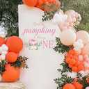 Our Little Pumpkin is Turning One Decal - Fall Pumpkin 1st Birthday Party Decorations Decal, Halloween First Birthday Party Decor for Backdrop, Ballon Arch, Cake Smash (Pink)