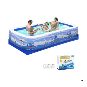 Inflatable Swimming Pool for Kids and Adults- 145" x 71" x 22" Family Full-Sized Blow Up Pools for Kids-Thickened Durable Above Ground Swimming Pool Backyard Lawn, Summer Party Outdoor and Indoor