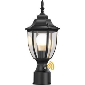 Lamomo Dusk to Dawn Outdoor Post Lights, Waterproof Aluminum Lamp Post Light Fixture, Lamp Posts Outdoor Lighting Pole Lantern for Yard Patio Pathway Garden