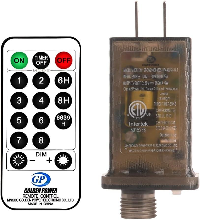 KNONEW 8 Mode Remote and UL Plug for 1500 Christmas String Lights