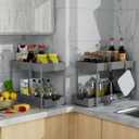 DEKAVA Under Sink Organizer 2 PackBathroom Cabinet Organizer2 Tier Sliding Cabinet Basket Organizer Drawer, Multi-Purpose Bath Collection Baskets for Bathroom (Grey)