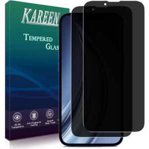 KAREEN 2 Pack Privacy Screen Protector for iPhone 13 Pro Max/iPhone 14 Plus 6.7-inch Anti-Spy Private Tempered Glass Film, 9H Hardness, Easy to Install, Bubble Free, Case Friendly (Black)