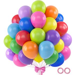 120pcs Rainbow Balloons 12 Inch Colorful Latex Balloon Garland Arch Kit for Birthday Baby Shower Anniversary Graduation Wedding Party Decorations