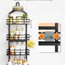 ODesign 4 Tier Height-Adjustable Shower Caddy Hanging Anti-Swing-Over The Shower Head Caddy-Sho wer Storage Organizer Bathroom Shelves Basket Caddies-Black