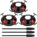 Geelin 3 Pack Hummingbird Feeder Replacement Parts, Metal Top Cover with 4 Perches & 4 Flower Ports, Includes 3 Cleaning Brushes, No Feeder Bottom Base Included(Black)