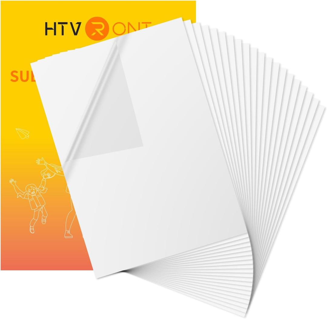 HTVRONT Sublimation Sticker Paper - 20 Pcs Matte Transparent Waterproof Sublimation Stickers