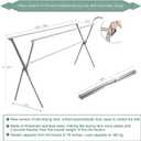 Clothes Drying Racks Outdoor, Updated Version,Stainless Steel Laundry Drying Rack for Indoor Outdoor and The Balcony,Length Adjustable Saves Space,with Windproof Hooks