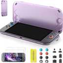 Protective Case Compatible with Nintenndo Switch 2,Hard Protector Cover Accessories for Switch 2, for NSwitch 2 CoverIncludes Purple Case, 2 *Screen Tempered Film, Port Dust Plug, Joystick Cap