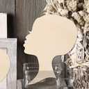 Operitacx 8Pcs DIY Painting Wood Pieces African Female Head Silhouette Wooden Blanks 5.9X3.7 Inch Natural Craft Wood for Art Projects Home Decor