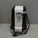 Nostalgia Retro Electric Can Opener for Kitchen with Magnetic Lid Remover, Knife Sharpener, and Soda or Beer Bottle Opener, Black