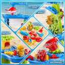 Sand and Water Table for Toddlers 18M+, 5-Tier Outdoor Toys and Play Activity Set for Kids Boys Girls Toddlers Ages 3 4 5 6 7 8 Years, Kids Sand Water Play Table Summer Beach & Pool Toys for Yard