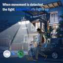daphino 2500LM Solar Lights Outdoor with Motion Sensor,3 Head 270 Wide Angle Street Area Lights, IP65 Waterproof Security Lighting with 3 Modes(Non-Remote,2 Pcs)
