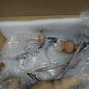 Rustic French Country Chandelier, 6-Light Farmhouse Metal Distressed Wood Candle Chandeliers Light Fixture, Adjustable Hanging for Dining Room, Kitchen, Foyer, Living Room, Bedroom, E12