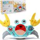 Crawling Crab Gear Set Toy - Tummy Time Musical Crab Toys Stacking & Building Blocks Educational STEM Game for Toddlers & Kids 3-5, 1 2 3 Yr Old Birthday Gift Christmas Stuff for 0-36 Month Boys Girls