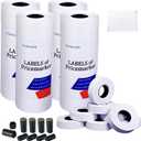 16,000 Pcs 2 Line Refill Price Marking Labels Stickers for MX6600,MX6602,YH689 & Most Other 2 Line Price Gun,40 Rolls with 3 Discount Stickers,2 Gloves and 4 Ink Rolls, Ideal for Retail, Shop (White)