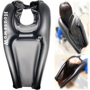 Inflatable Shampoo Bowl, Portable Hair Washing Tray for Bedside and in Bed, Lightweight Shampoo Basin for Elderly, Disabled, Pregnant, Injured, Bedridden, Handicap, Lightweight Hair Washing Sink (Black)