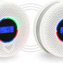 10-Year Battery Wireless Interconnected Smoke and Carbon Monoxide Detector, Smart Interlink Smoke CO Alarm with Digital Display, Fire and CO Combo Alarm for Home (2 Pack), EXP: 10 Yearsa After Installation